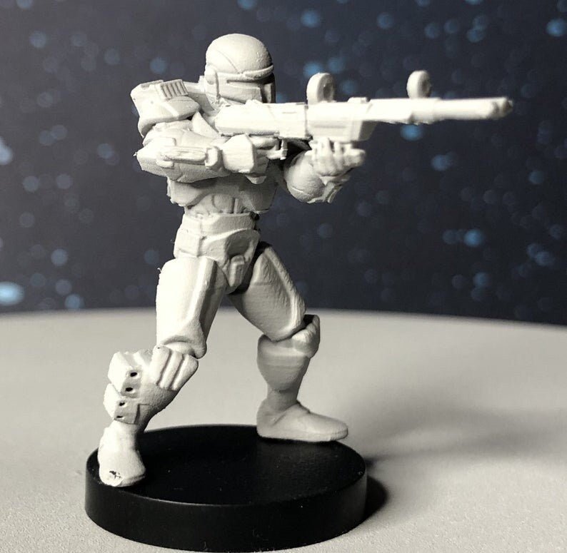 Delta Squad Clone Commando Squad - 4 Mini Bundle - SW Legion Compatible (38 - 40mm tall) Multi - Piece Resin 3D Print - Dark Fire Designs - Gootzy Gaming