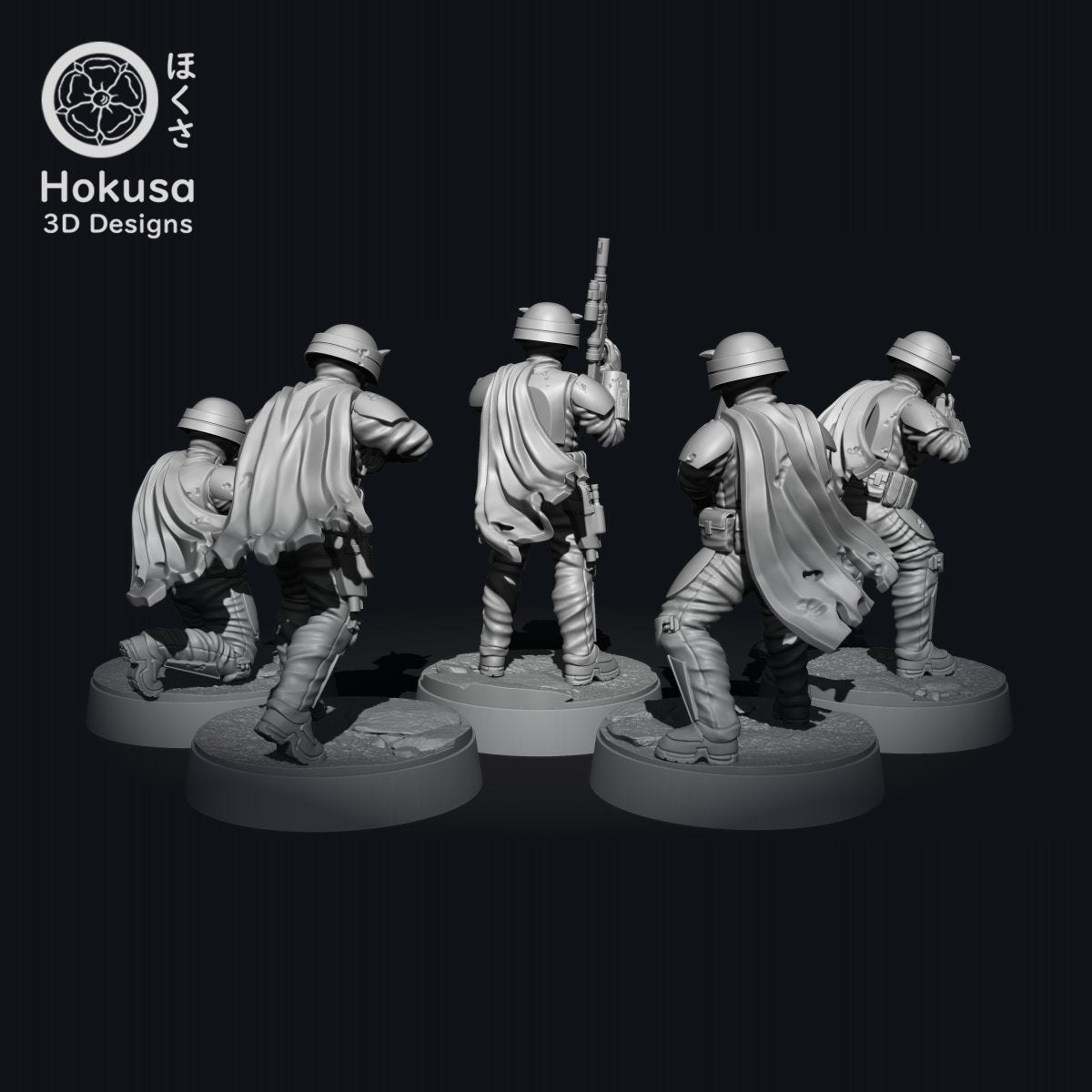 Demise Mando Infantry Miniatures - 5 Mini Bundle - SW Legion Compatible (38-40mm tall) Resin Multi-Piece 3D Print - Hokusa Designs - Gootzy Gaming