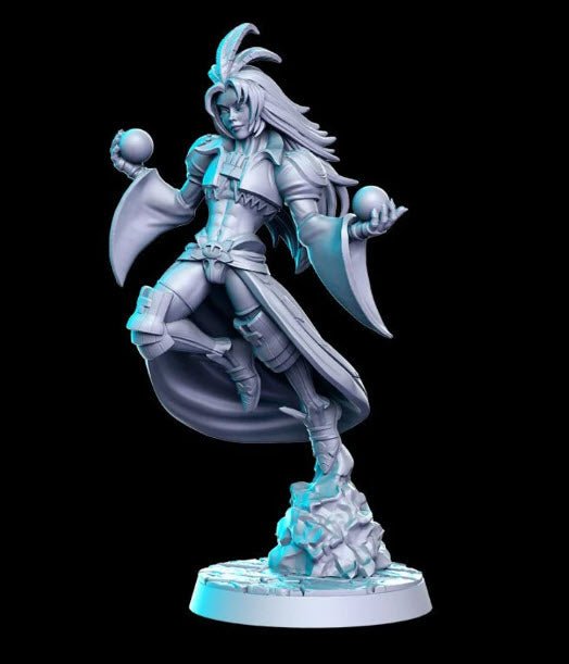 Dramatic Warlock - Single Roleplaying Miniature for D&D or Pathfinder - 32mm Scale Resin 3D Print - RN EStudios - Gootzy Gaming