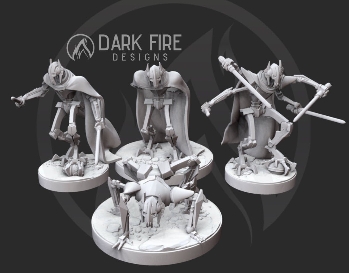Dreadful Confederate General - SW Legion Compatible (38 - 40mm tall) Resin 3D Print - Dark Fire Designs - Gootzy Gaming