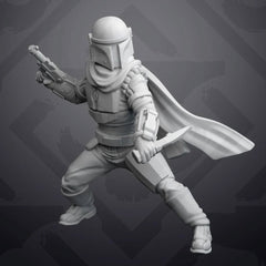 Dueling Mando Acolyte Miniature - SW Legion Compatible (38 - 40mm tall) Resin 3D Print - Skullforge Studios - Gootzy Gaming