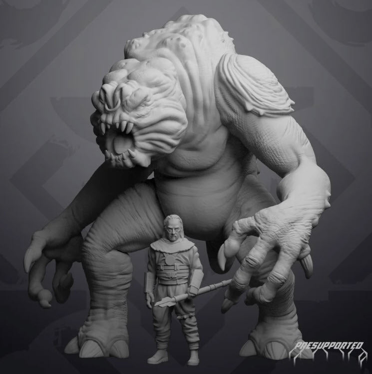 Dungeon Beast and Beast Trainer - 2 Miniature Bundle - SW Legion Compatible (38 - 40mm tall) Resin 3D Print - Skullforge Studios - Gootzy Gaming