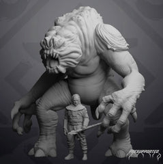 Dungeon Beast and Beast Trainer - 2 Miniature Bundle - SW Legion Compatible (38 - 40mm tall) Resin 3D Print - Skullforge Studios - Gootzy Gaming