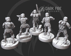 Early Republic Chaos Squad - 5 Miniature Bundle - SW Legion Compatible (38 - 40mm tall) Resin 3D Print - Dark Fire Designs - Gootzy Gaming