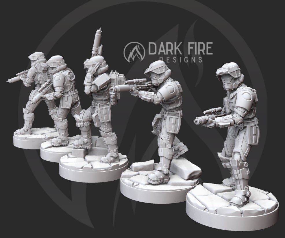 Early Republic Chaos Squad - 5 Miniature Bundle - SW Legion Compatible (38 - 40mm tall) Resin 3D Print - Dark Fire Designs - Gootzy Gaming