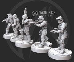 Early Republic Chaos Squad - 5 Miniature Bundle - SW Legion Compatible (38 - 40mm tall) Resin 3D Print - Dark Fire Designs - Gootzy Gaming