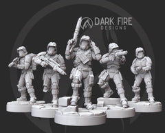 Early Republic Chaos Squad - 5 Miniature Bundle - SW Legion Compatible (38 - 40mm tall) Resin 3D Print - Dark Fire Designs - Gootzy Gaming
