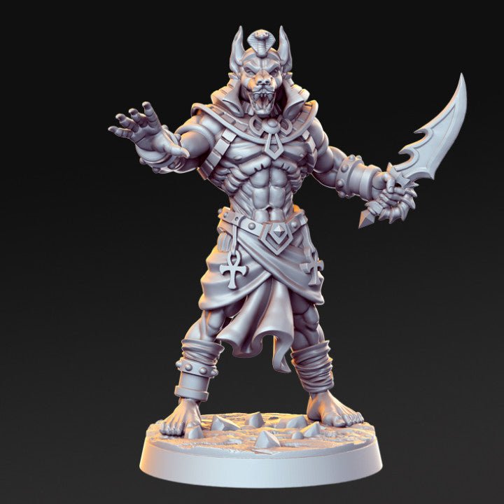 Egyptian Tomb Guardian - Single Roleplaying Miniature for D&D or Pathfinder - 32mm Scale Resin 3D Print - RN EStudios - Gootzy Gaming