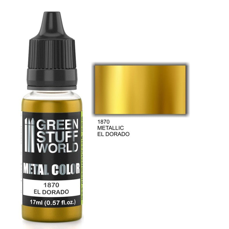 El Dorado - Gold Metallic Paint - Green Stuff World - 17 mL Dropper Bottle - Gootzy Gaming