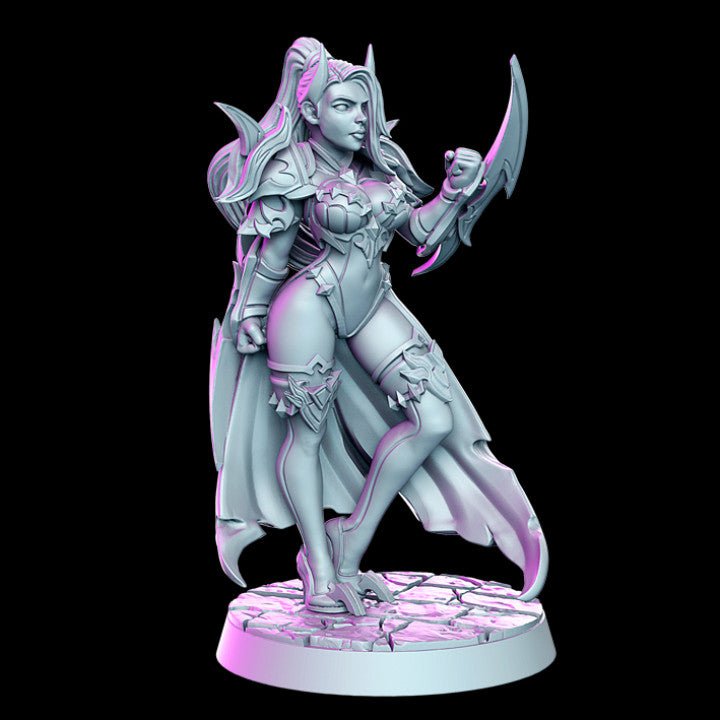 Elena, Seductive Female Assassin - Single Roleplaying Miniature for D&D or Pathfinder - 32mm Scale Resin 3D Print - RN EStudios - Gootzy Gaming