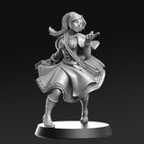 Elisa, Wizard's Busty Apprentice - Single Roleplaying Miniature for D&D or Pathfinder - 32mm Scale Resin 3D Print - RN EStudios - Gootzy Gaming