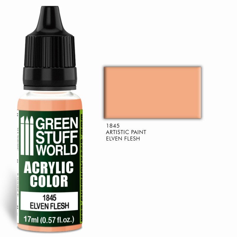 Elven Flesh - Matte Acrylic Paint - Green Stuff World - 17 mL Dropper Bottle - Gootzy Gaming