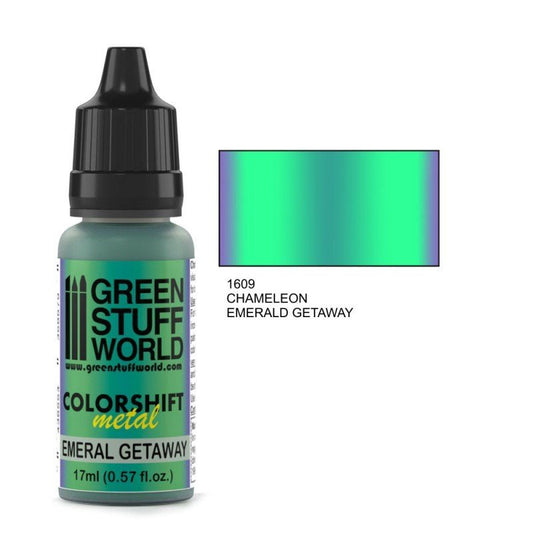 Emerald Getaway - Green/Blue Colorshift Metallic Paint - Green Stuff World - 17 mL Dropper Bottle - Gootzy Gaming