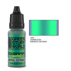 Emerald Getaway - Green/Blue Colorshift Metallic Paint - Green Stuff World - 17 mL Dropper Bottle - Gootzy Gaming