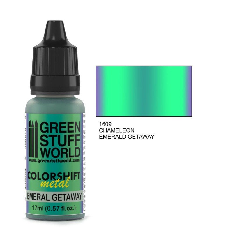 Emerald Getaway - Green/Blue Colorshift Metallic Paint - Green Stuff World - 17 mL Dropper Bottle - Gootzy Gaming