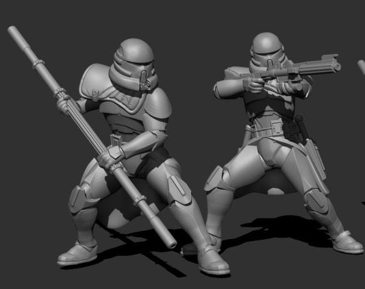 Evictor Trooper Miniatures - 2 Mini Bundle - SW Legion Compatible (38 - 40mm tall) Resin 3D Print - Skullforge Studios - Gootzy Gaming