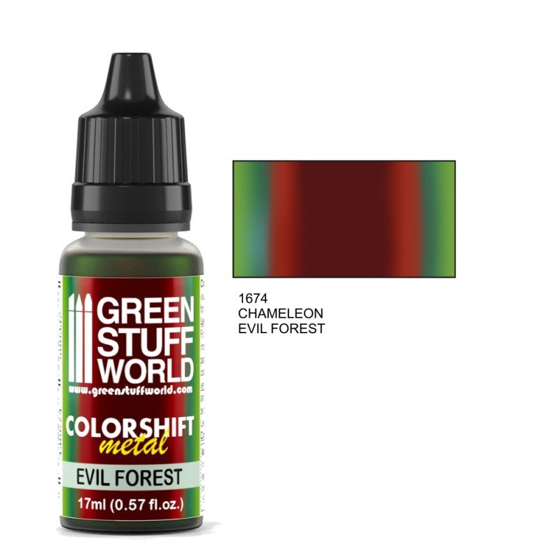 Evil Forest - Green/Brown/Red Colorshift Metallic Paint - Green Stuff World - 17 mL Dropper Bottle - Gootzy Gaming