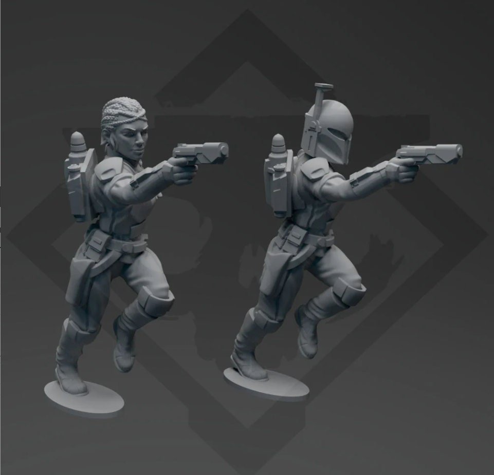 Exiled Valkyrie Braids Miniature - SW Legion Compatible (38-40mm tall) Resin 3D Print - Skullforge Studios - Gootzy Gaming