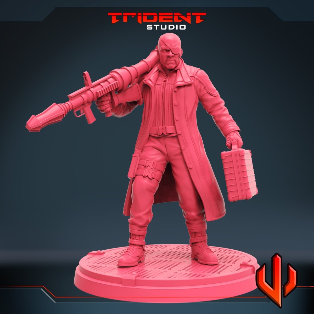 Eyepatch Agent Leader (Version A) Superhero Resin Miniature - MCP/Crisis Protocol Compatible (40mm tall) Resin 3D Print - Trident Studios - Gootzy Gaming