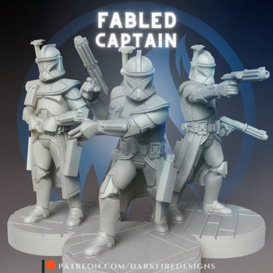 Fabled Mun - 10 ARC Captain - SW Legion Compatible Miniature (38 - 40mm tall) High Quality 8k Resin 3D Print - Dark Fire Designs - Gootzy Gaming