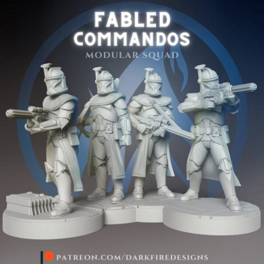 Fabled Mun - 10 P1 ARC Commandos Squad - SW Legion Compatible (38 - 40mm tall) Multi - Piece High Quality 8k Resin 3D Print - Dark Fire Designs - Gootzy Gaming