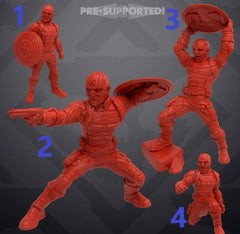 Fallen Agent Superhero Miniature - MCP/Crisis Protocol Compatible (40mm tall) Resin 3D Print - Skullforge Studios - Gootzy Gaming