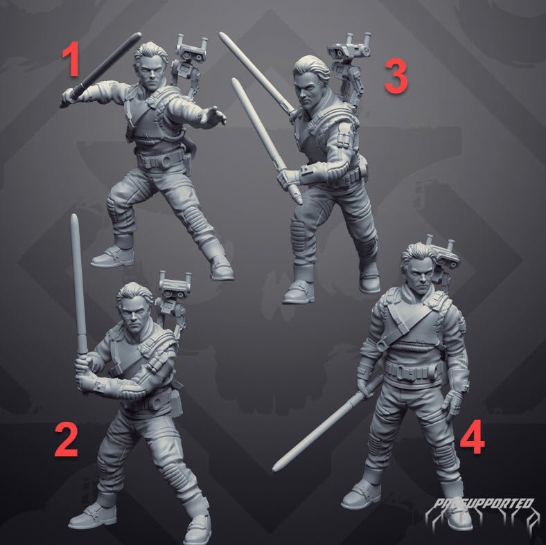 Fallen Wizard Jal and Buddy Droid Climbing Gear Version - SW Legion Compatible Miniature (38 - 40mm tall) High Quality 8k Resin 3D Print - Skullforge Studios - Gootzy Gaming