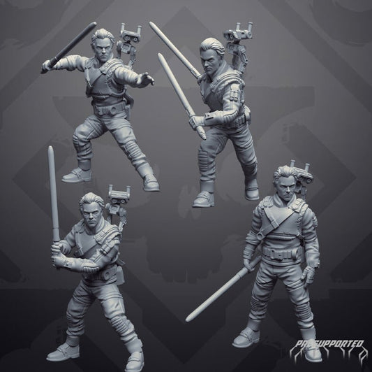 Fallen Wizard Jal and Buddy Droid Climbing Gear Version - SW Legion Compatible Miniature (38-40mm tall) High Quality 8k Resin 3D Print - Skullforge Studios - Gootzy Gaming