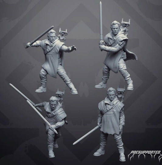 Fallen Wizard Jal with Buddy Droid Poncho Version - SW Legion Compatible Miniature (38 - 40mm tall) High Quality 8k Resin 3D Print - Skullforge Studios - Gootzy Gaming