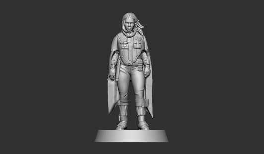Female Ace Star Pilot Miniature - SW Legion Compatible (38 - 40mm tall) Resin 3D Print - Gootzy Gaming - Gootzy Gaming