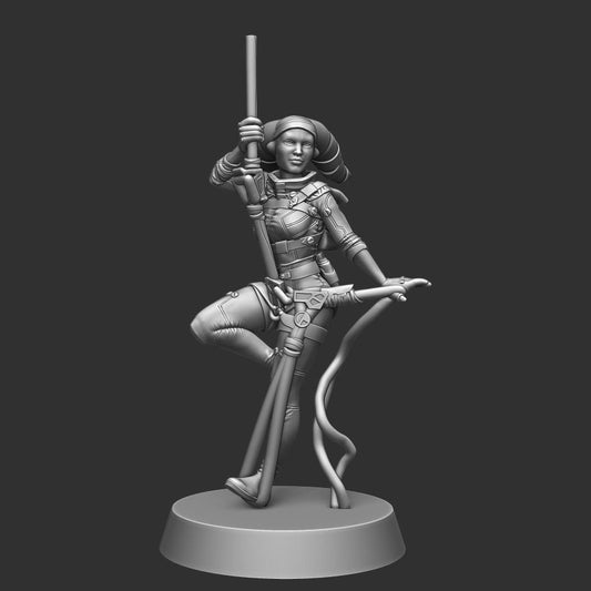 Female Alien Explorer Miniature - SW Legion Compatible (38 - 40mm tall) Resin 3D Print - Gootzy Gaming - Gootzy Gaming