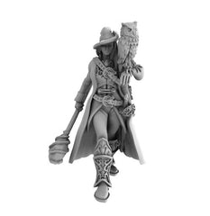 Female Battle Mage Wizard with Staff and Owl Companion - Roleplaying Mini for D&D - 32mm Scale High Quality 8k Resin 3D Print - Lion Tower Miniatures - Gootzy Gaming