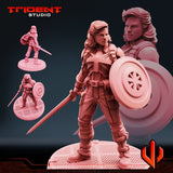 Female Cap Superhero (Version A) Resin Miniature - MCP/Crisis Protocol Compatible (40mm tall) Resin 3D Print - Trident Studios - Gootzy Gaming