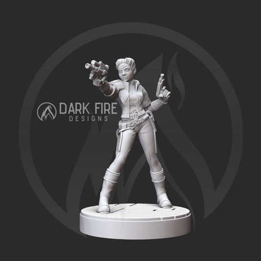 Female Gunslinger Scoundrel Miniature - SW Legion Compatible (38 - 40mm tall) Resin 3D Print - Dark Fire Designs - Gootzy Gaming