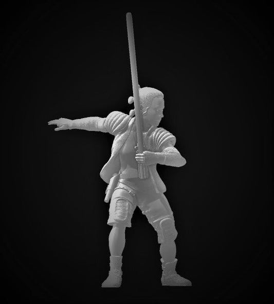 Female Knight of the New Saga Miniature - SW Legion Compatible (38 - 40mm tall) Resin 3D Print - Gootzy Gaming - Gootzy Gaming