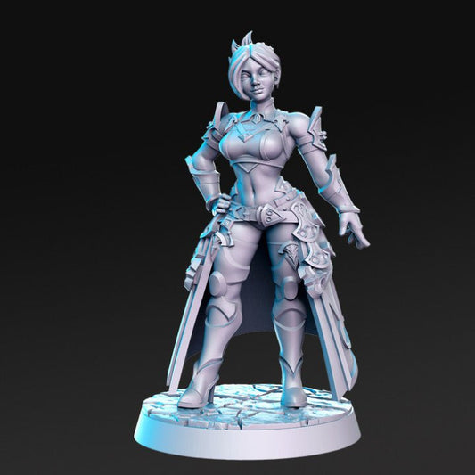 Female Leader of the Path - Single Roleplaying Miniature for D&D or Pathfinder - 32mm Scale Resin 3D Print - RN EStudios - Gootzy Gaming