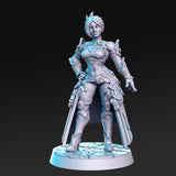 Female Leader of the Path - Single Roleplaying Miniature for D&D or Pathfinder - 32mm Scale Resin 3D Print - RN EStudios - Gootzy Gaming