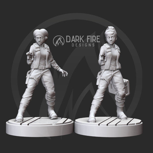 Female Smuggling Scoundrel Miniature - SW Legion Compatible (38 - 40mm tall) Multi - Piece Resin 3D Print - Dark Fire Designs - Gootzy Gaming
