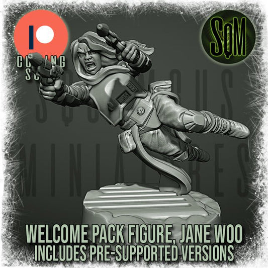 Female Snow Special Agent, Jane Woo - SW Legion Compatible Miniature (38-40mm tall) High Quality 8k Resin 3D Print - Squamous Miniatures - Gootzy Gaming