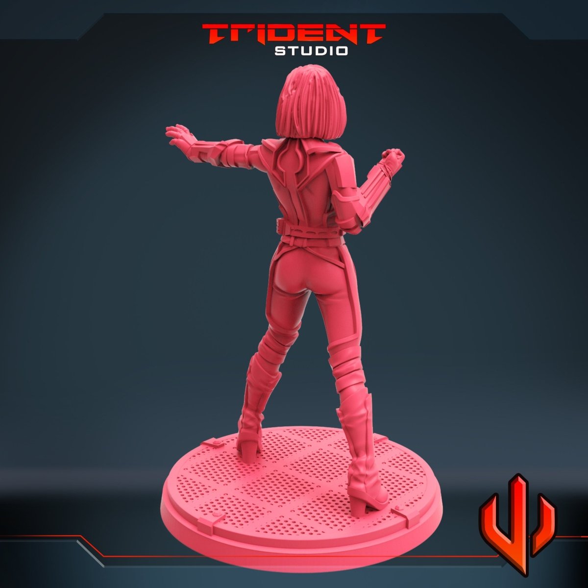 Female Special Agent (Version A) Superhero Resin Miniature - MCP/Crisis Protocol Compatible (40mm tall) Resin 3D Print - Trident Studios - Gootzy Gaming