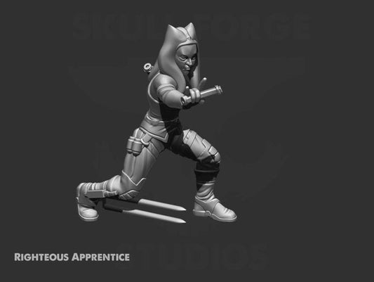 Female Spunky Apprentice Miniature - SW Legion Compatible (38 - 40mm tall) Resin 3D Print - Skullforge Studios - Gootzy Gaming