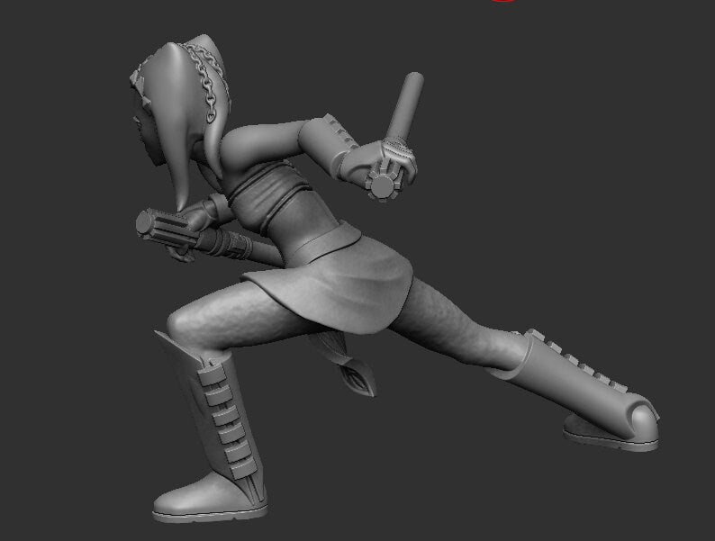 Female Spunky Wizard Apprentice Miniature - SW Legion Compatible Resin 3D Print - Dark Fire Designs - Gootzy Gaming