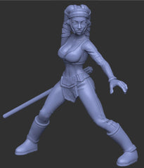 Female Star Corps General Miniature - SW Legion Compatible (38-40mm tall) Resin 3D Print - Dark Fire Designs - Gootzy Gaming