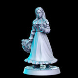 Fiora, Flower Girl NPC - Single Roleplaying Miniature for D&D or Pathfinder - 32mm Scale Resin 3D Print - RN EStudios - Gootzy Gaming