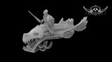 Fish Knight Eel Rider Miniature - SW Legion Compatible (38-40mm tall) Multi-Piece Resin 3D Print - Black Remnant - Gootzy Gaming