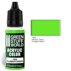 Flubber Green - Matte Acrylic Paint - Green Stuff World - 17 mL Dropper Bottle - Gootzy Gaming