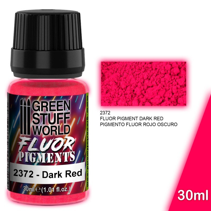 FLUOR Dark Red - Fluorescent Pigment Powder - Green Stuff World - 30 mL bottle - Gootzy Gaming