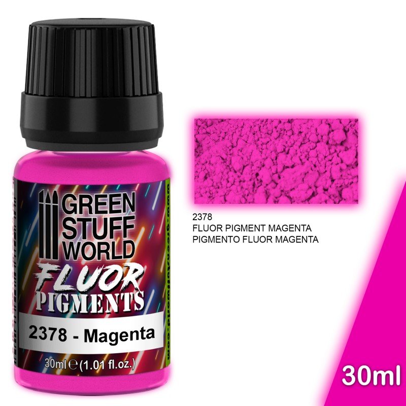 FLUOR Magenta - Fluorescent Pigment Powder - Green Stuff World - 30 mL bottle - Gootzy Gaming
