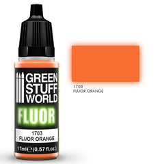 FLUOR Orange - Acrylic Fluorescent Paint - Green Stuff World - 17 mL dropper bottle - Gootzy Gaming