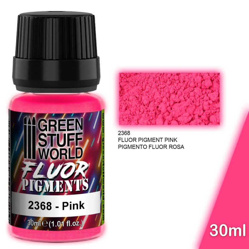 FLUOR Pink - Fluorescent Pigment Powder - Green Stuff World - 30 mL bottle - Gootzy Gaming